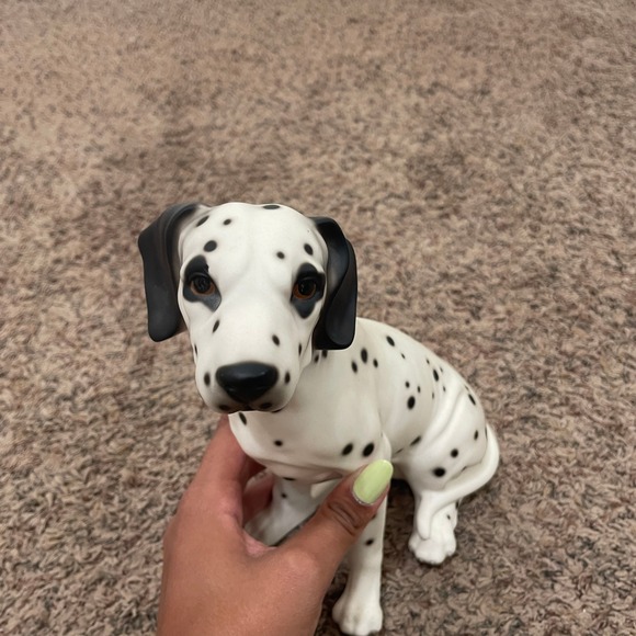 Vintage Ceramic Dalmatian Dog Figurine  Puppy Statue Black White Spotted READ - Picture 2 of 6